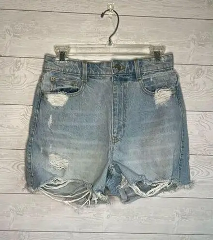 ZARA  high waist ripped light wash denim shorts Size 6