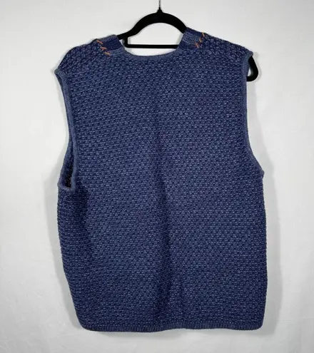 Susan Bristol Susan Bristols Vest Knit Blue Full Zip Up Casual Layering Womens Size L