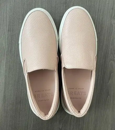 Greats Women The Wooster Dusty Pink Leather Round Toe Slip On Shoes Size 7.5