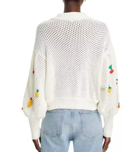 Farm Rio Crochet 3D Fruit Embellishments Sweater, Size M