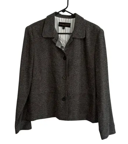 Donna Ricco NY Women's Black White Salt Pepper Button Up Blazer Size 12 NEW