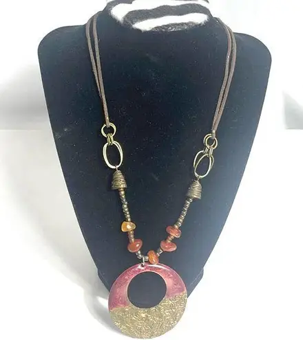 Coldwater Creek Vintage Pendant Necklace Bohemian Rare Beaded Statement Beauty