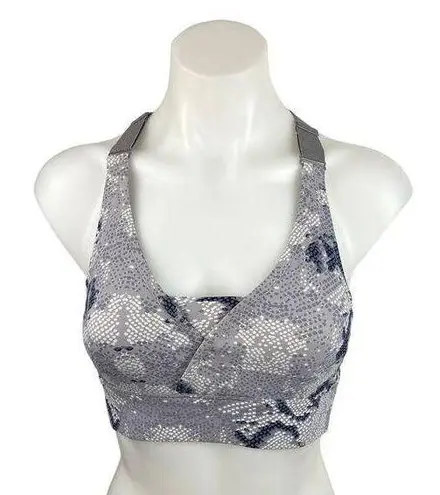 Varley  Gray Snakeskin Scoop Neck Racerback Pullover Workout Sports Bra Size S