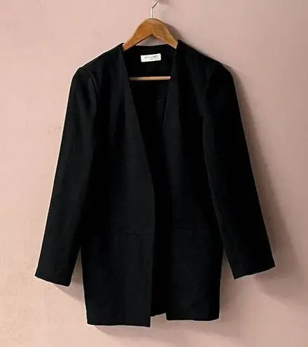 Sophie Rue Black Lightweight Open Front Blazer EUC Size M
