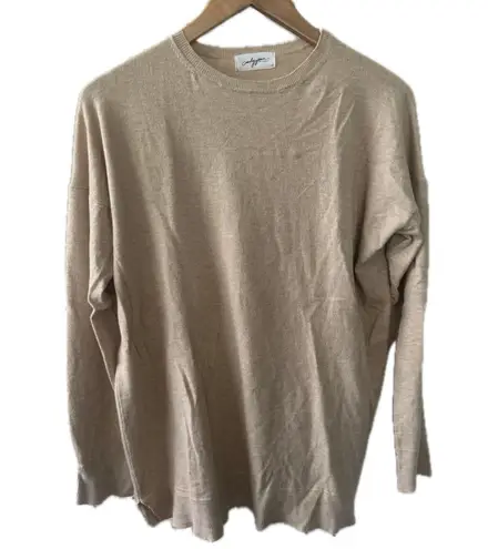 Carly Jean Los Angeles Carly Jean Women's Cashmere Blend Knit Longline Pullover Crew Neck Sweater L