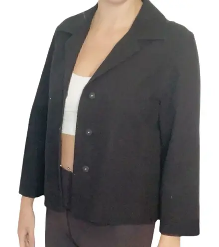 JM Collection JM Collections Black Cropped Long Sleeve Blazer Jacket Size XL