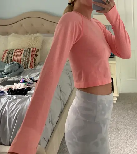 Long Sleeve Work Out Top Pink Size M