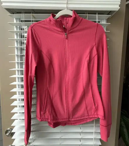 90 Degrees by Reflex Pink ribbed athletic zip up jacket  - Image 2