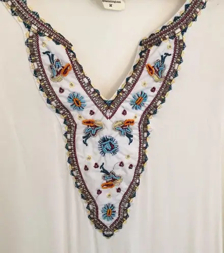 PPLA Beaded embroidered Boho Tunic/dress bell sleeves M