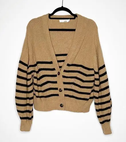 Jonathan Simkhai Clarice Striped Cardigan Sweater Black Brown Size Medium - Image 3