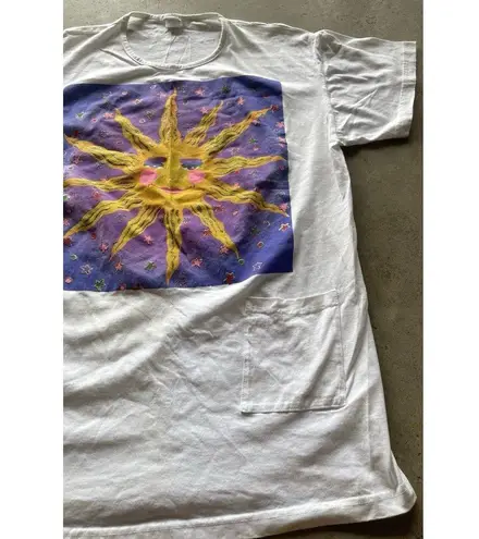Vintage Pacific Connections Cozumel Sun Graphic Oversized Made in USA Sz OS White