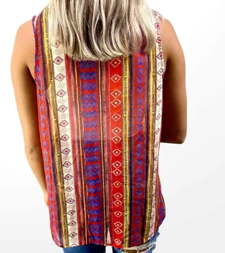 Bobeau Sleeveless Tribal Tank Size Small