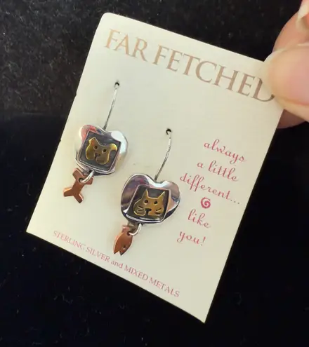 Raining Cats & Dogs Silver Earrings NWT