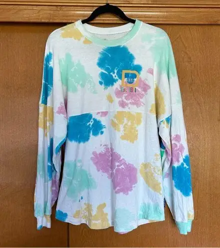 Disney Walt  World Tie Dye Long Sleeve Spirit Jersey Size Medium Flaws 2022