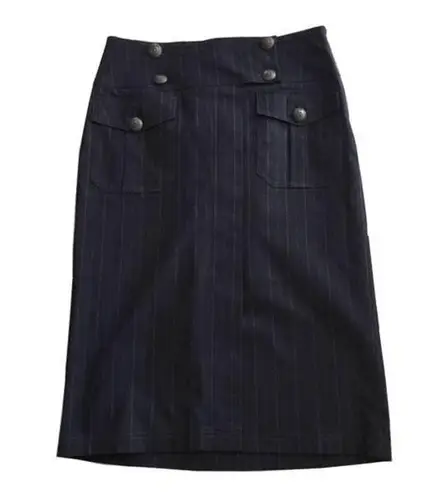 Cache  Slate Gray Pinstriped‎ Straight Skirt