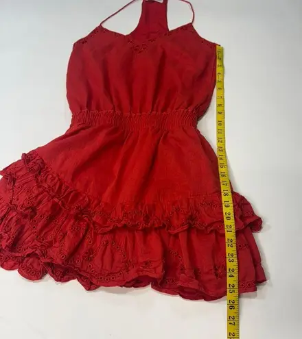 Karina Grimaldi Lucia Embellished Mini Dress in Cherry