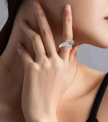 Zales 2 Ct Round Cut Lab Created Diamond Bridal Band Ring Set 14K White Gold Plated