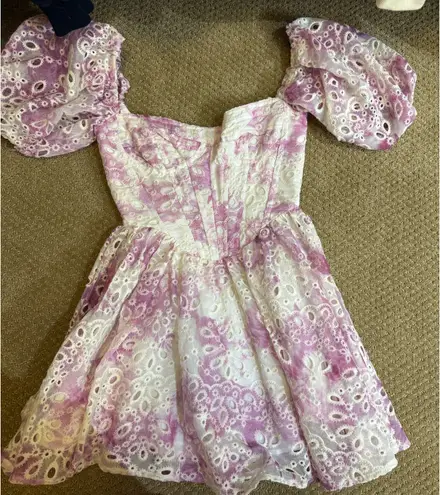 Floral mini dress Purple Size XS
