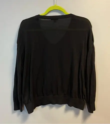 COS Sweater Black Relaxed V Neck Knit Long Sleeve Sweater Sz S EUC