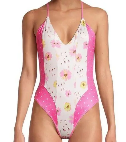 Love Shack Fancy  Shailee One-Piece Swimsuit - Bright Peony Multi Size L - Image 1