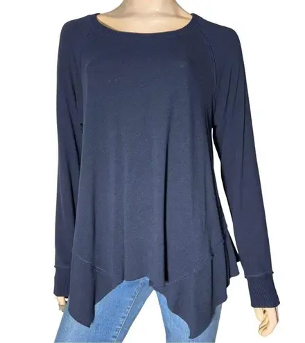Michael Stars Women’s Size L Navy Blue Handkerchief Hem Lightweight Sweater