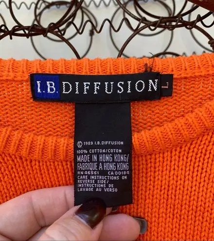 Vintage 80s IB Diffusion’s bright orange crewneck sweater Size L