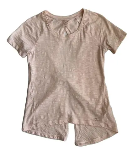 CALIA by Carrie Underwood Women’s Pink Short Sleeve Twist Keyhole Back Top XS