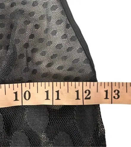 Smart & Sexy Black Sleeveless Sheer Mesh Polka Dot Lace Nighgown Lingerie