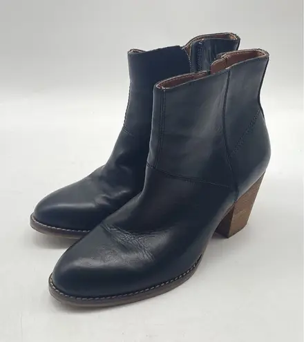HOUSE OF HARLOW 1960 Black LEATHER HIGH HEEL ANKLE BOOTS LILLY