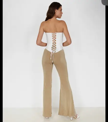 Say Anything NWT boutique gold high waisted flare knit pants