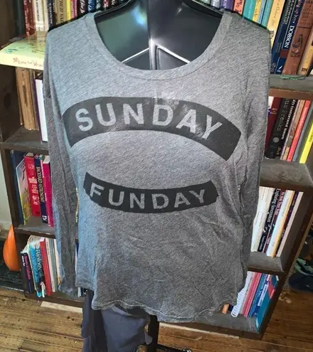 Sundry Evereve gray long sleeve Sunday Funday relaxed loungewear 3/L top