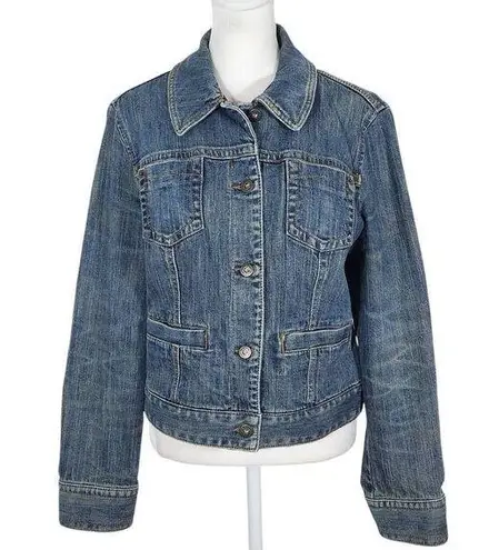  Denim Trucker Jacket Size 8 LOFT Classic Jean Jacket