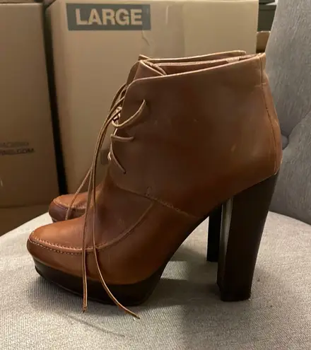 Kelsi Dagger Evonne Brown Leather Booties