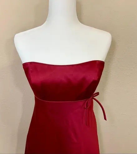 Alfred Angelo Red Satin Strapless Dress