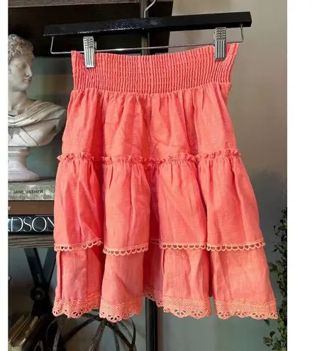 MISA Los Angeles Nilu Top & Banu Skirt Coral Womens Size XS