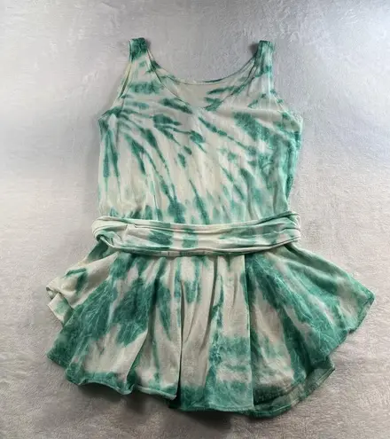 Vtg 90s In Gear L Large Tunic Top Dress Tie Dye USA Whimsy Fairycore Balletcore Green