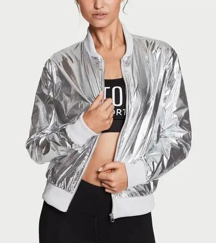 Victoria's Secret VS Metallic Silver Bomber Jacket