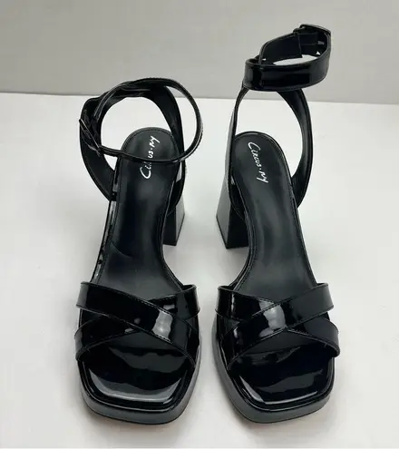 Circus by Sam Edelman Circus Sam Edelman Kaitlyn Ankle Wrap Strap Sandal Women 8 Black Chunky Heel Y2K
