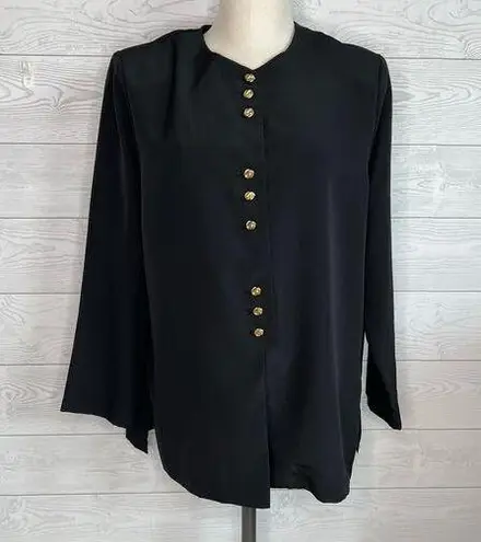 Bedford Fair Lifestyles black button up tunic Size 12P