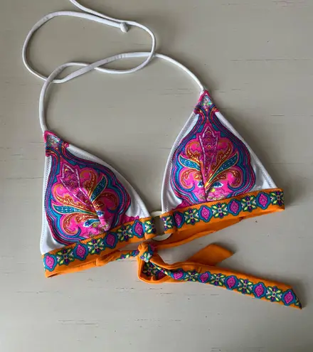 Victoria's Secret Y2k Victoria’s secret bohemian multicolor printed triangle padded bikini top