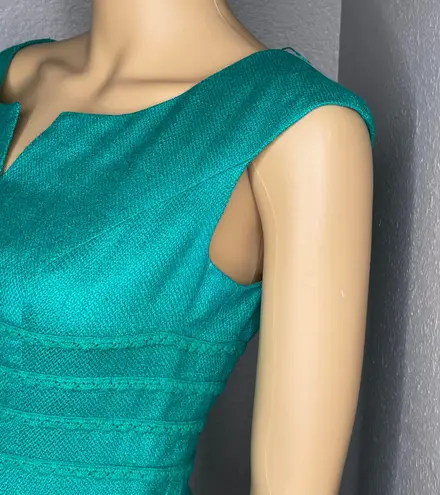 Kay Unger Peplum Silk Aqua Green Dress Size 4