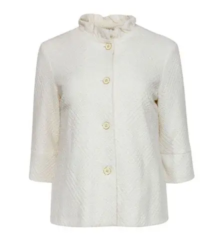 J. McLaughlin  - Ivory Textured Visit Button-Up Jacket Sz S EUC GREAT CONDITION