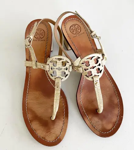 Tory Burch Tan Brown Animal Print Capri Miller Block Heels