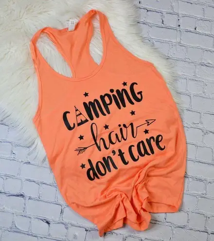 Next Level Apparel Camping Hair Don't Care Tank, Orange tank, Next Level tank