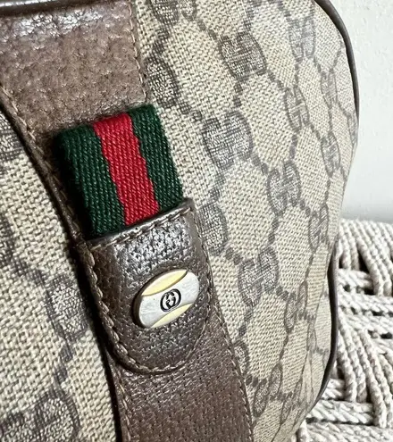 Gucci  Sherry Line Coated Canvas and Leather Wristlet / Clutch Bag