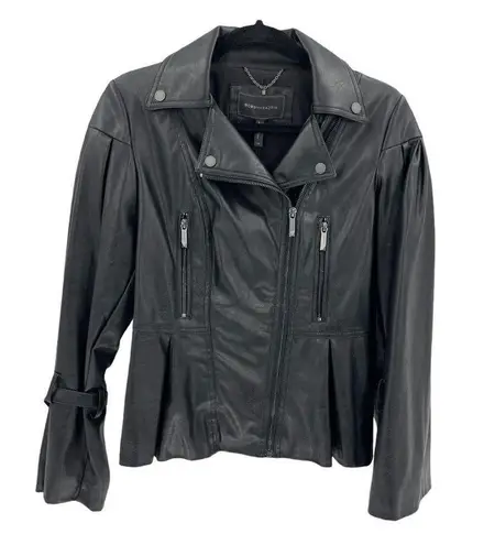 BCBGMAXAZRIA  Faux Leather Asymmetrical Moto Jacket