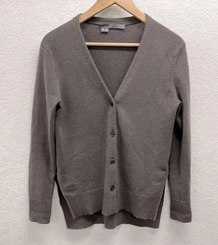 360 Cashmere  Button Front Cardigan XS Taupe Brown