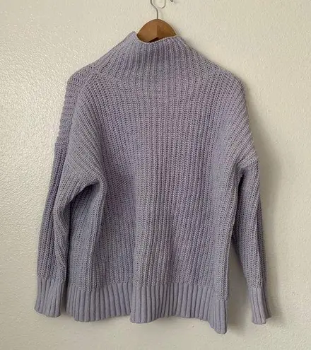 Aerie  XS Purple Knit Mock Neck Oversized Sweater