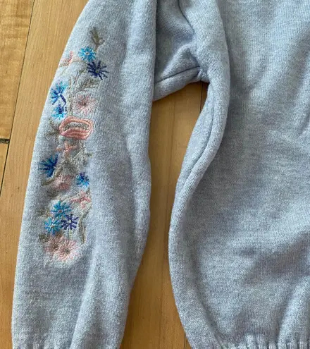 Floral Arm Sweater Blue