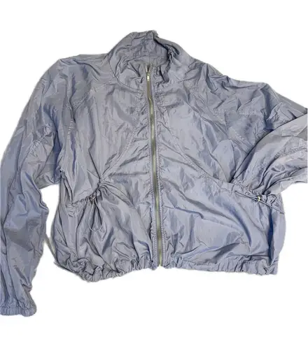 Levete Room Women's Full Zip Lightweight Drawstring Waist Jacket Blue Size M